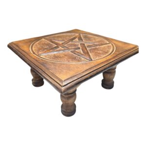 Pentacle Altar Table – Wooden Ritual Stand for Wiccan, Pagan & Spiritual Practice