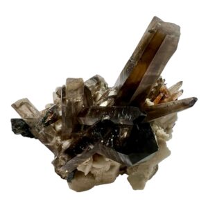 Smoky Quartz with Albite & Aegirine Cluster – Museum Quality Collector Specimen