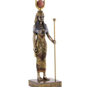 Egyptian Goddess Hathor Statue with Staff – Ancient Egypt Decorative Figurine
